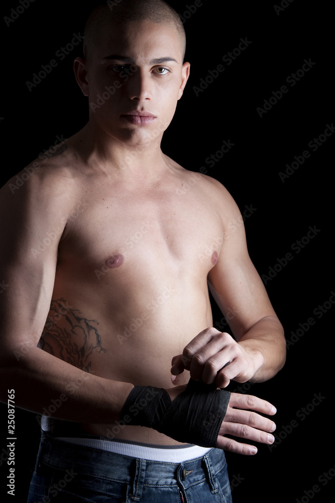 Naklejka premium Good Looking Man on Black