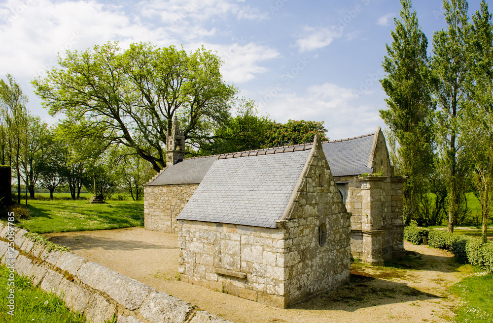Obraz premium chapel of Saint-Jean-Baptiste at Saint-Vougay, Brittany, France