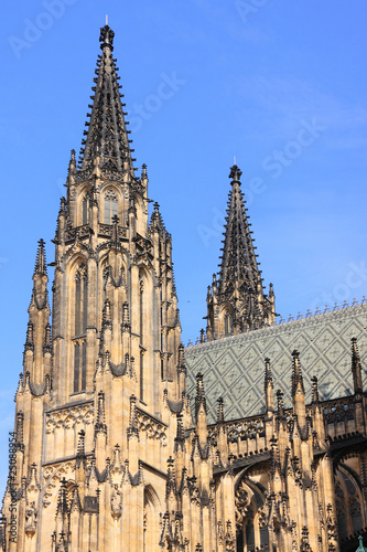 The Tower of gothic St. Vitus' Cathedral on Prague Castle