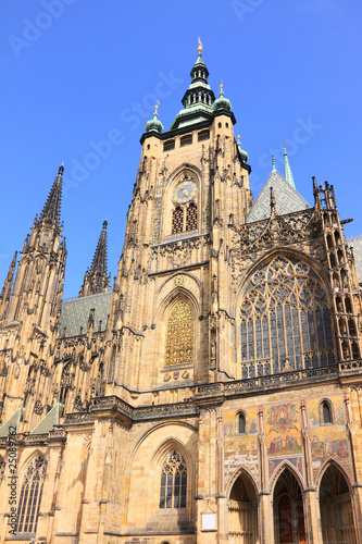 Beautiful gothic St. Vitus' Cathedral on Prague Castle © Kajano