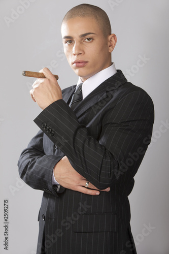 Good Looking Businessman on Gray