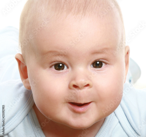 Close-up portrait of young little baby boy