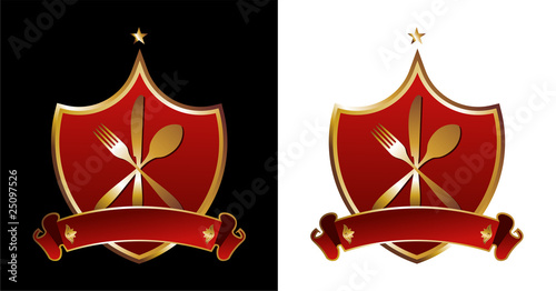 Restaurant shields illustrations