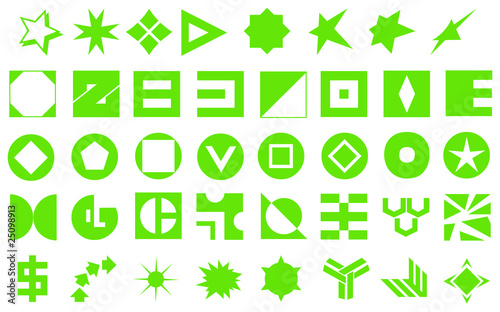 40 simple icons grün