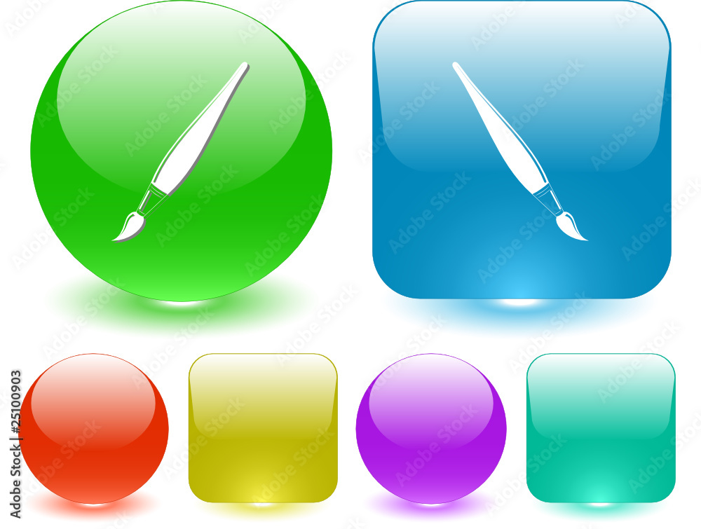 Brush. Vector interface element. Brush. Vector interface element.