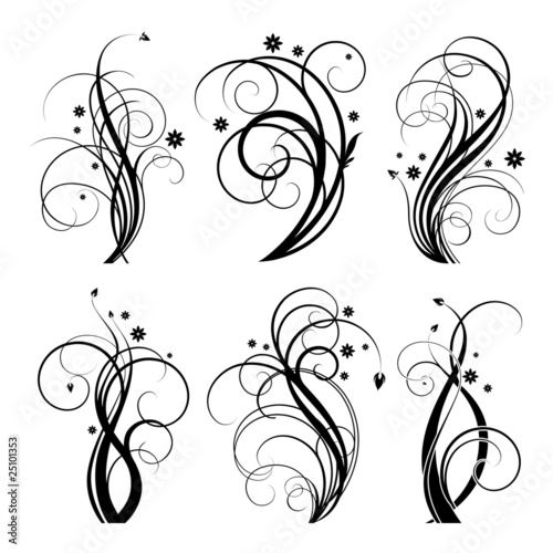 black swirl design