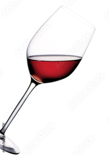 glass of red wine with white background