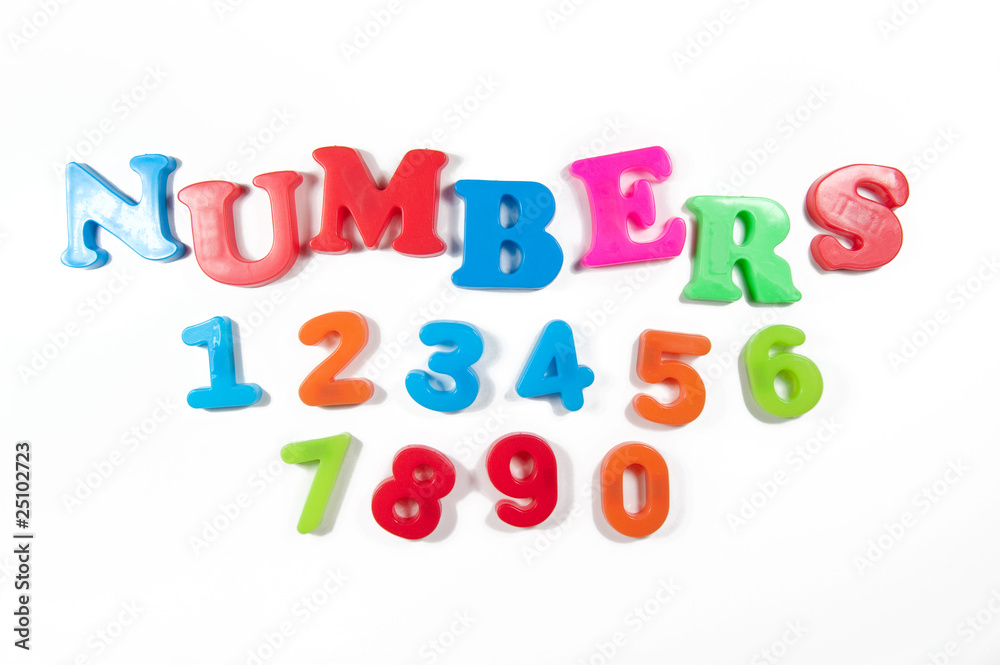 numbers, written in fridge magnets