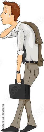 Tired Businessman Going Home