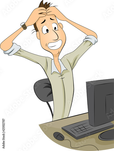 Frustrated Man In Front Of ...