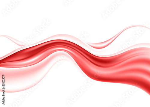 red waves on white