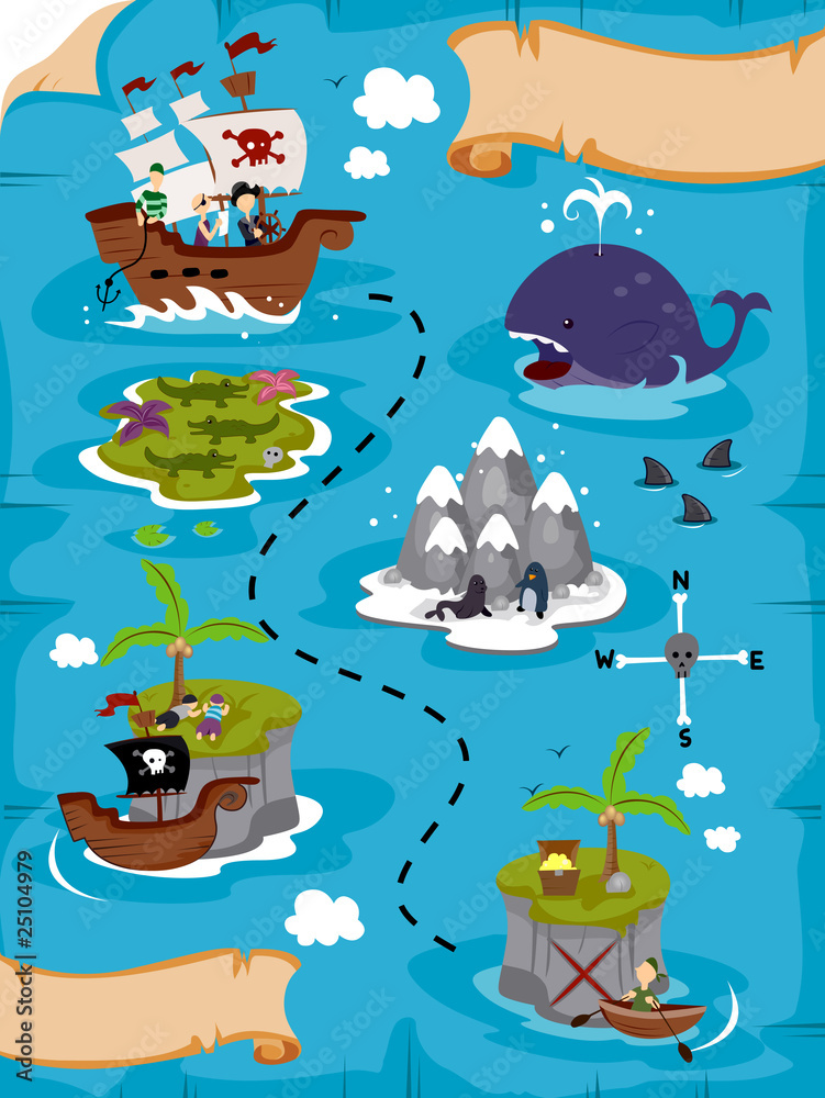 Naklejka premium Treasure Map