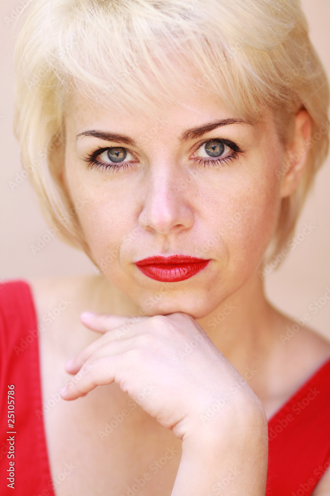 Close up portrait of a young pretty woman Close up portrait of a young pretty woman