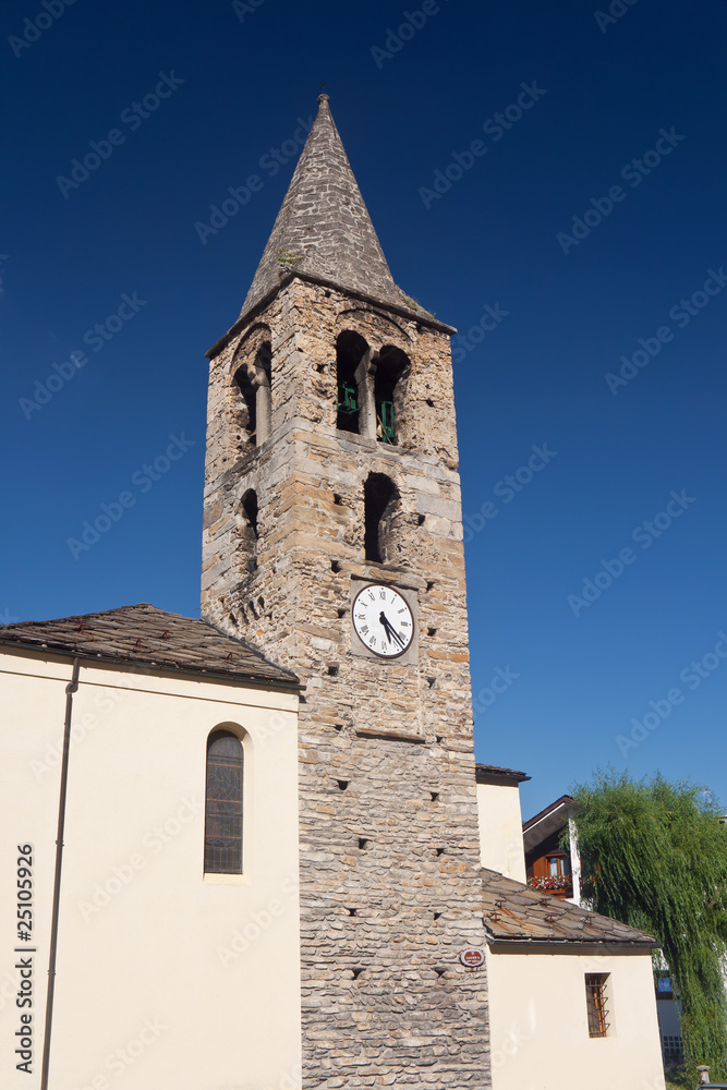 Roman tower in Pre Saint Didier, Italy