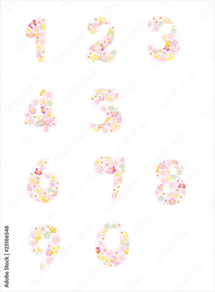 粉红樱花数字 粉红樱花数字