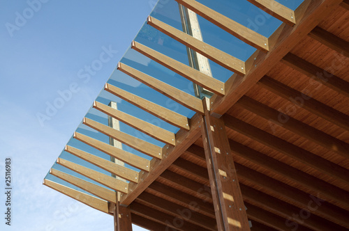 Fotografia Construction site: glued laminated timber