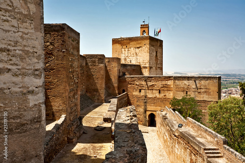 Old Spanish castle in Granada. Alhambra. Spain