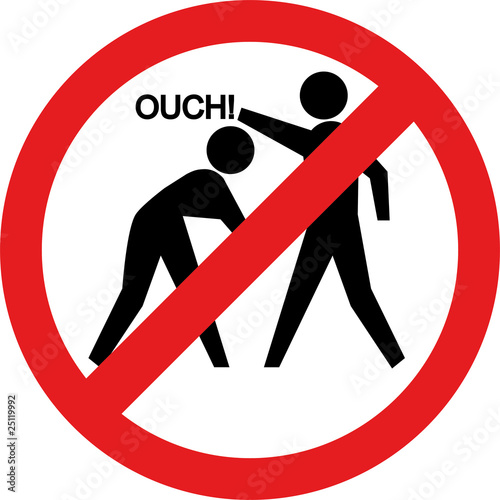 Obraz na płótnie Ouch sign. Hitting and beating is forbidden w salonie
