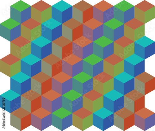 3d composition of cubes