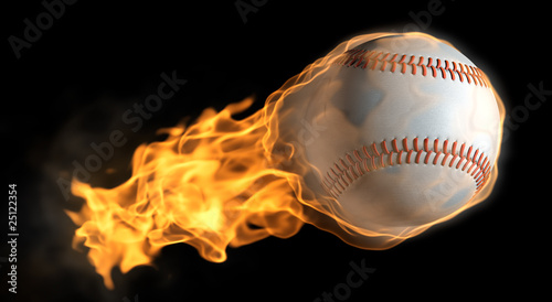 Flaming baseball photo