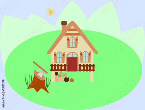 House on stilts with firewood