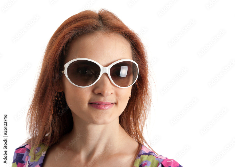Portrait of the beautiful girl in sunglasseses Portrait of the beautiful girl in sunglasseses