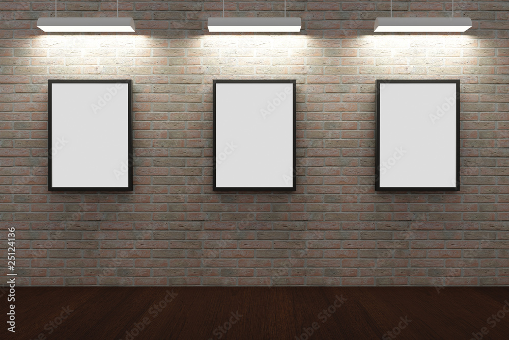 Frames on brick wall Frames on brick wall