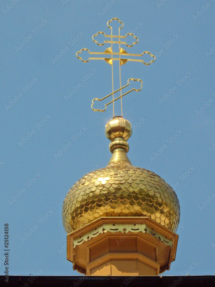 Gilded onion dome of orthodox church