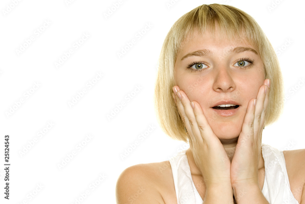 Young woman looking surprised Young woman looking surprised