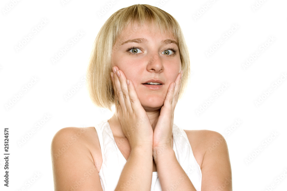 Young woman looking surprised Young woman looking surprised