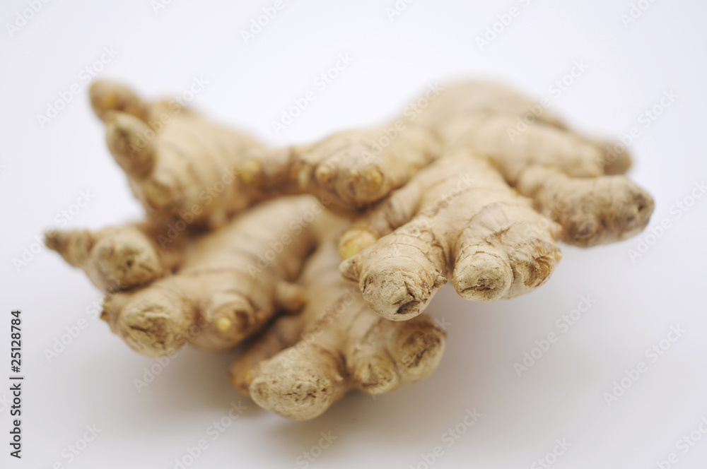 Ginger root on white background Ginger root on white background
