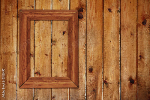 frame on wooden wall