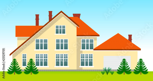 New family house in the day