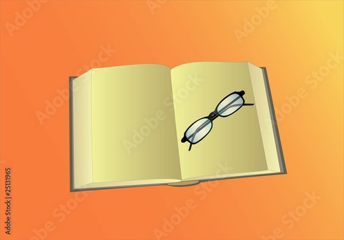 open book and glasses ( background on separate layer )