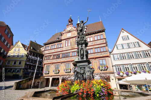 City Hall and Market Square - T  bingen  Germany