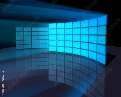 Wide screen monitor panel walls