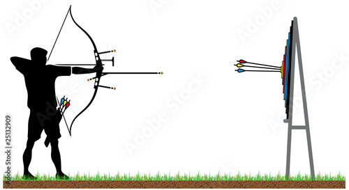 Archer sur pas de tir à l'arc