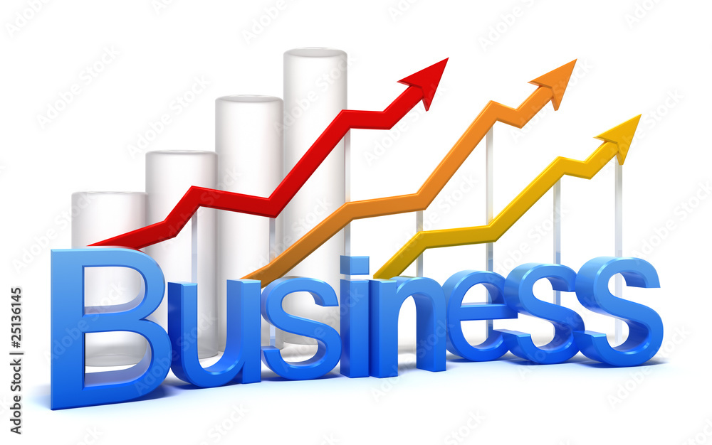 Business graph concept isolated on white Business graph concept isolated on white