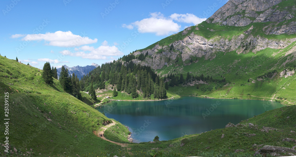 swiss mountain lake landscape