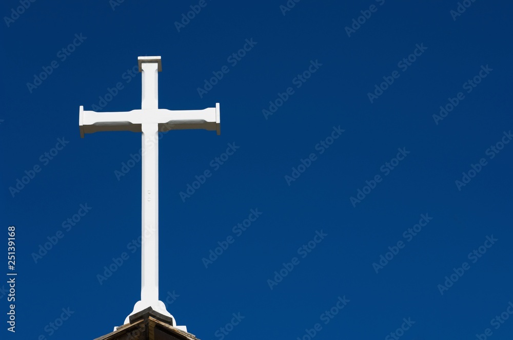 Holy Cross On Steeple Of Church, Canada