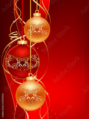 red christmas postcard