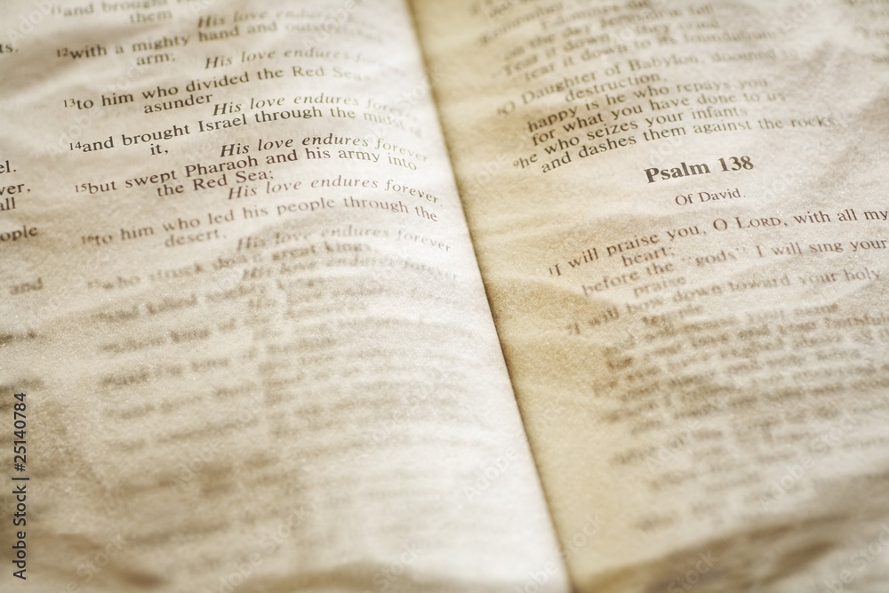 Fototapeta premium Close-Up Of Open Bible