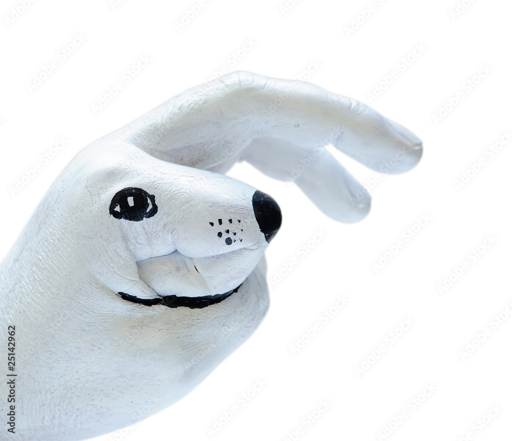 Fototapeta premium painted hand - rabbit