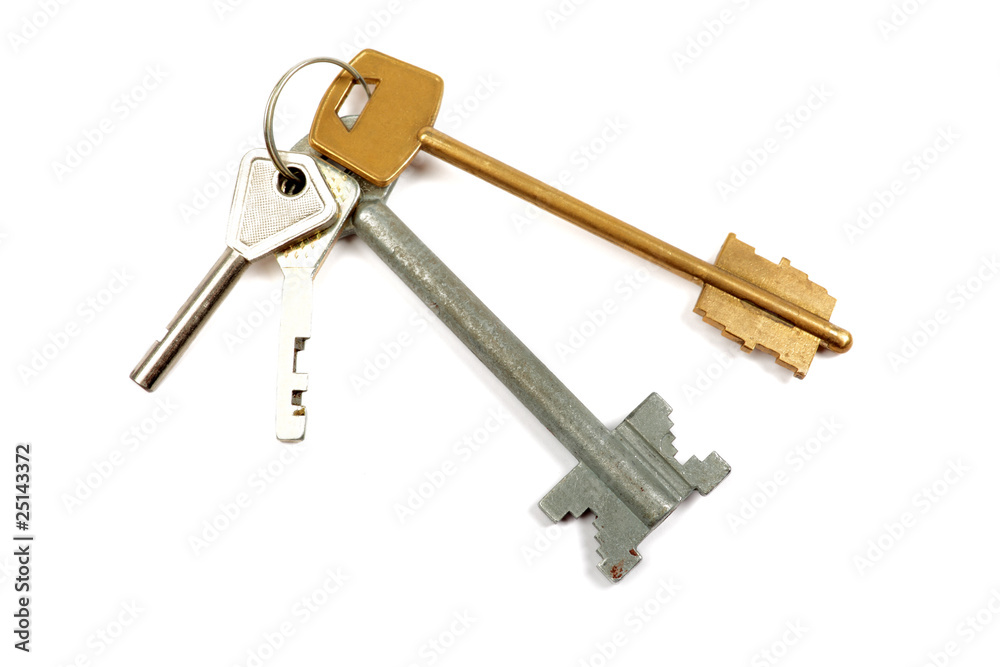 Bunch of keys isolated on the white background. Bunch of keys isolated on the white background.