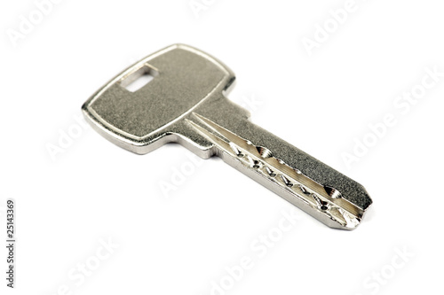 A modern key isolated on white background.