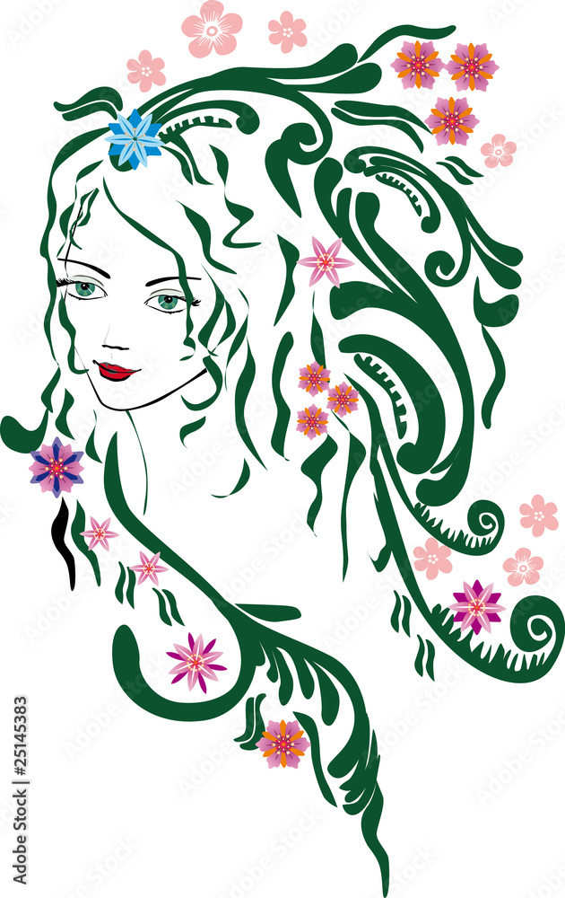 floral woman portrait floral woman portrait