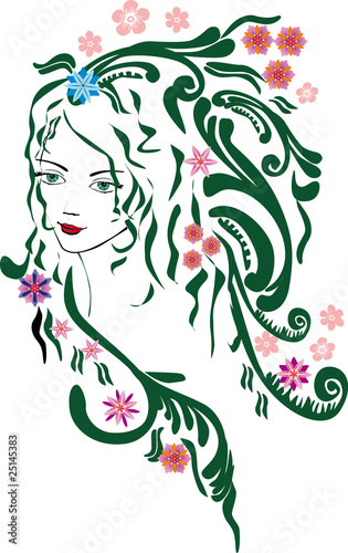 floral woman portrait