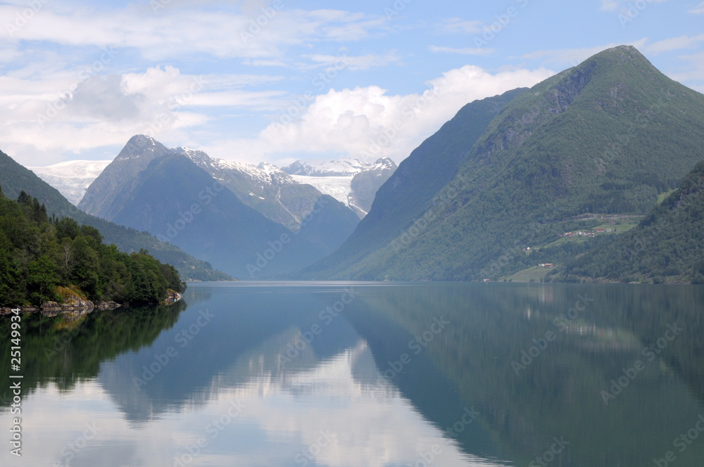 Reflections in Fjaerlandsfjord, Norway