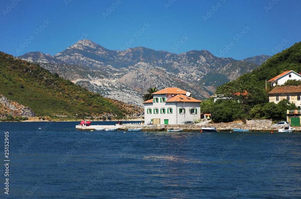 House on the shore of Kotor Bay, Montenegro
