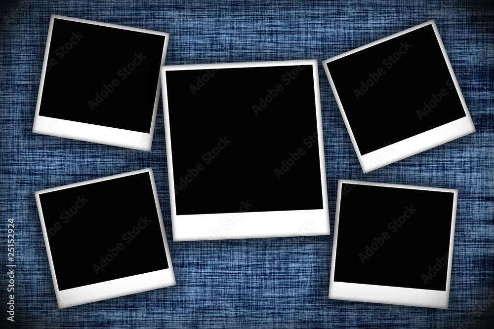 Blank photo frames on old textured background Blank photo frames on old textured background
